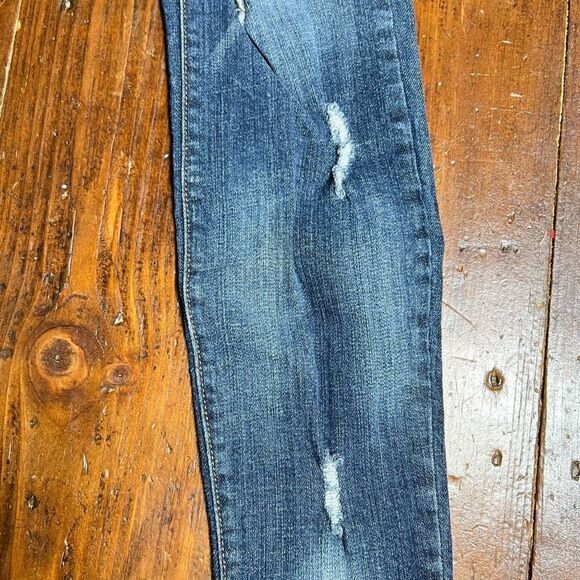 Harper, Distressed Destroyed Stretchy Denim Jeans, Fringe Hemline, Women’s 26 - Picture 5 of 13